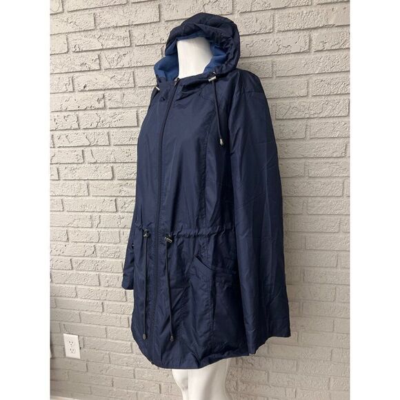 Catherines Women Navy Hooded Windbreaker Size 1X - Picture 10 of 12